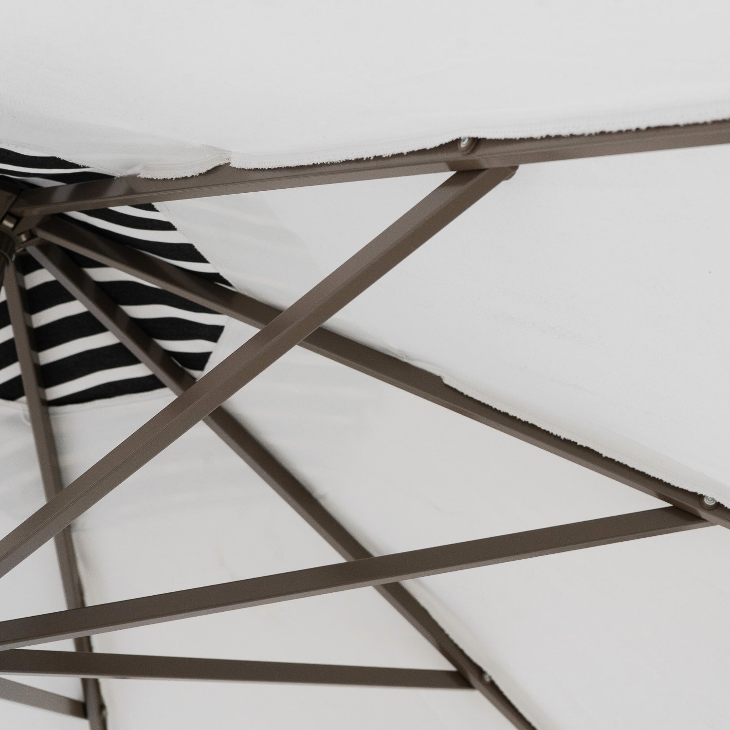 9' Octagon Auto Tilt Market Umbrella w/ Valance - Canvas Natural