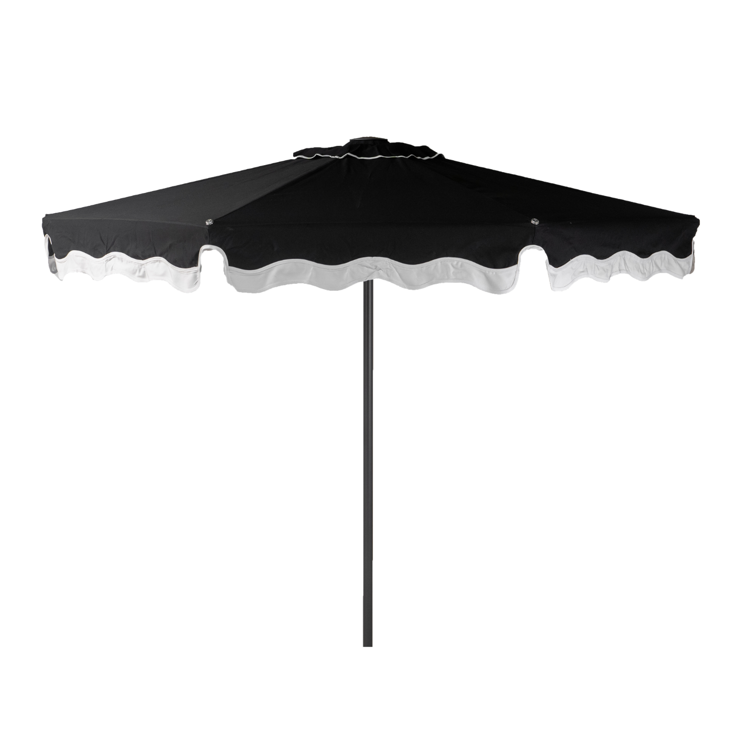 Libra 8' Octagon Market Umbrella with Wave Valance - Graphite Frame