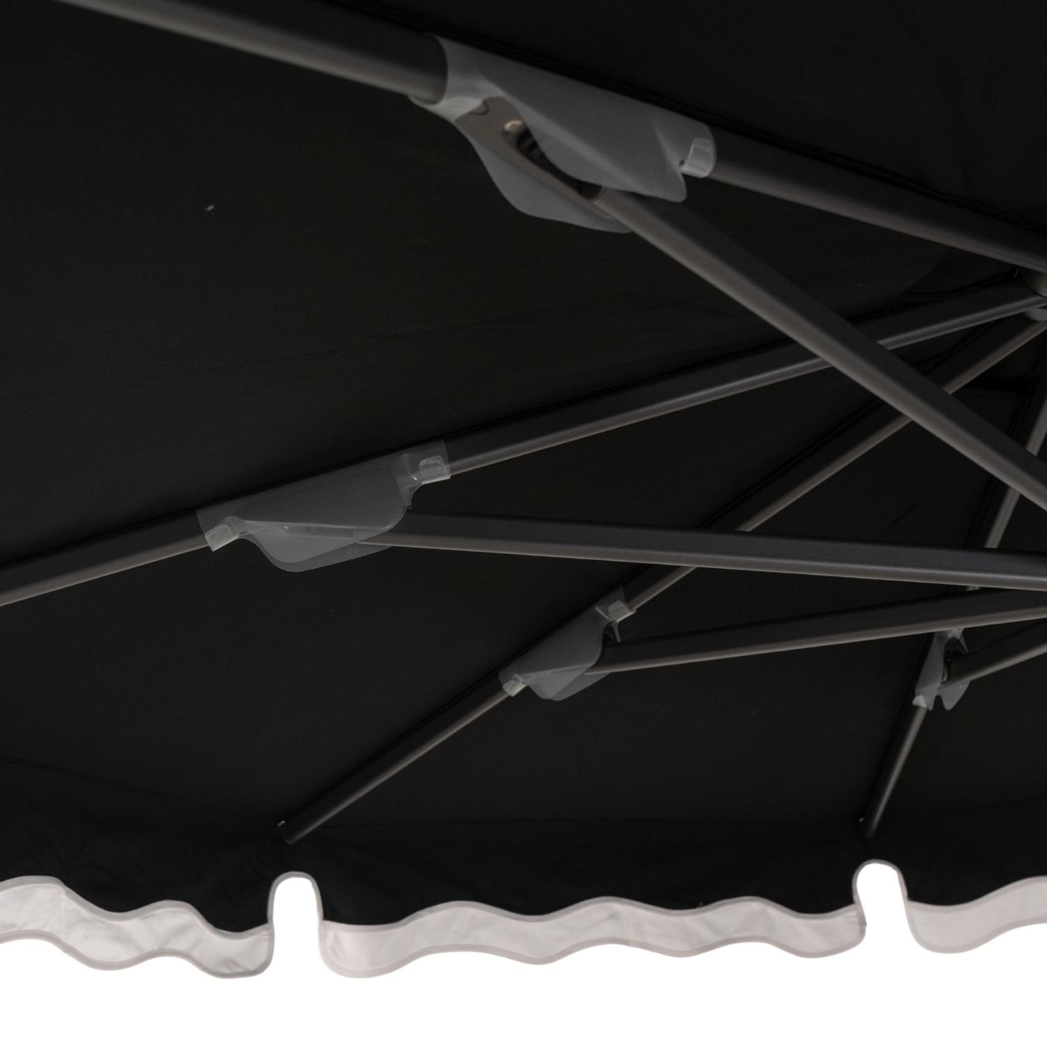 Libra 8' Octagon Market Umbrella with Wave Valance - Graphite Frame