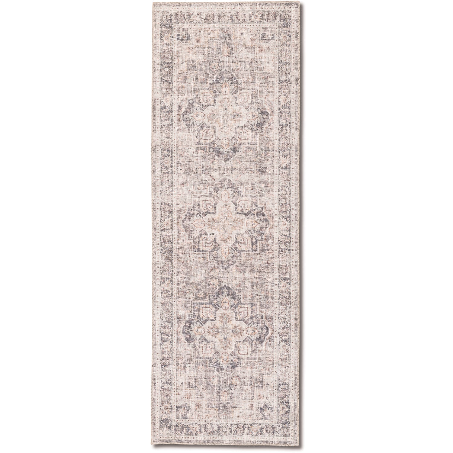 Distressed Chateau Bloom Multi/Blue/Brown/Grey Washable Rug