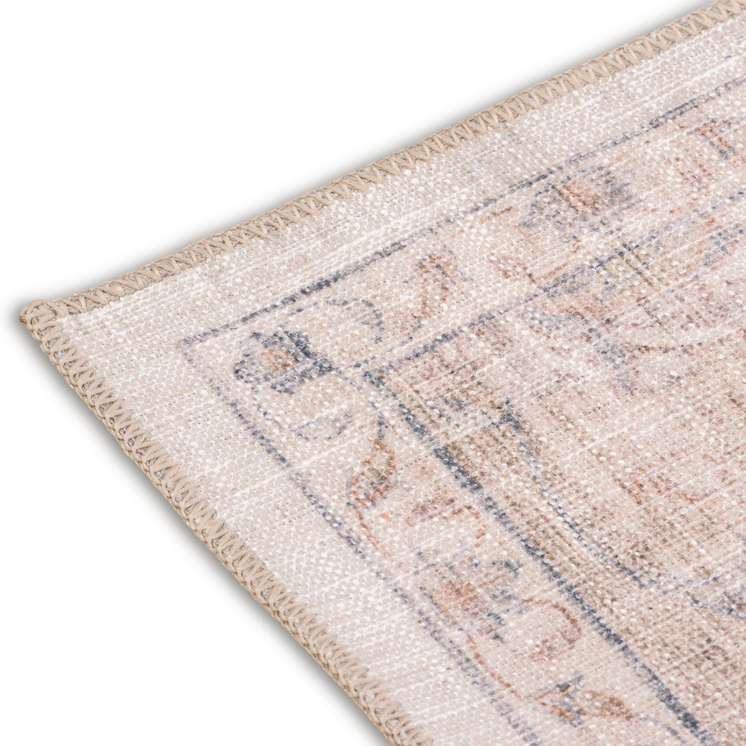 Distressed Provence Multi/Blue/Brown Washable Rug