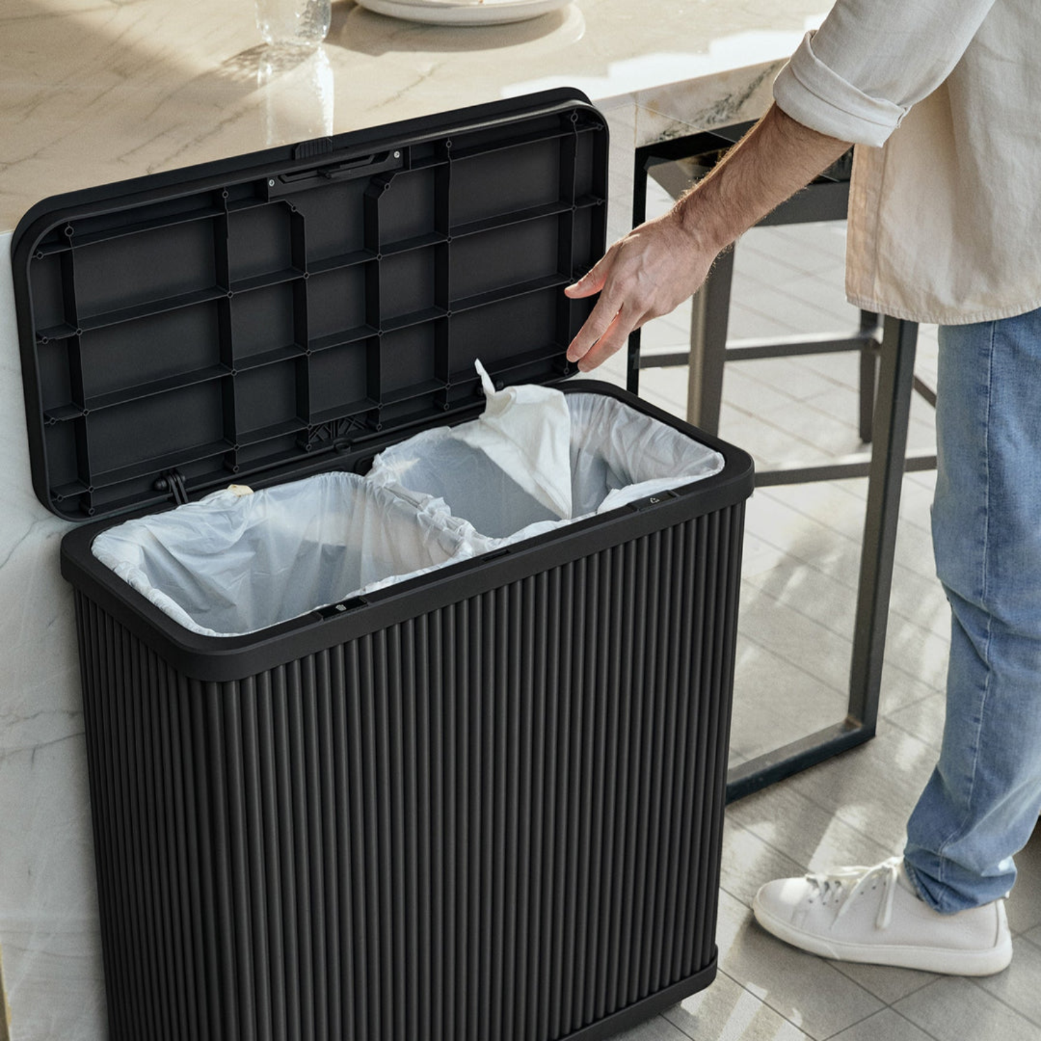 Outdoor Modular Dual Waste Bin