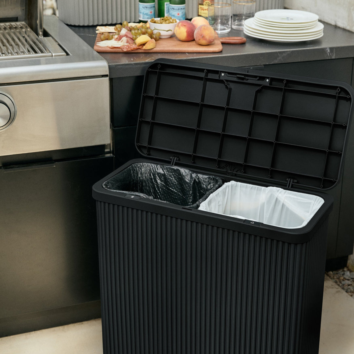 Outdoor Modular Dual Waste Bin