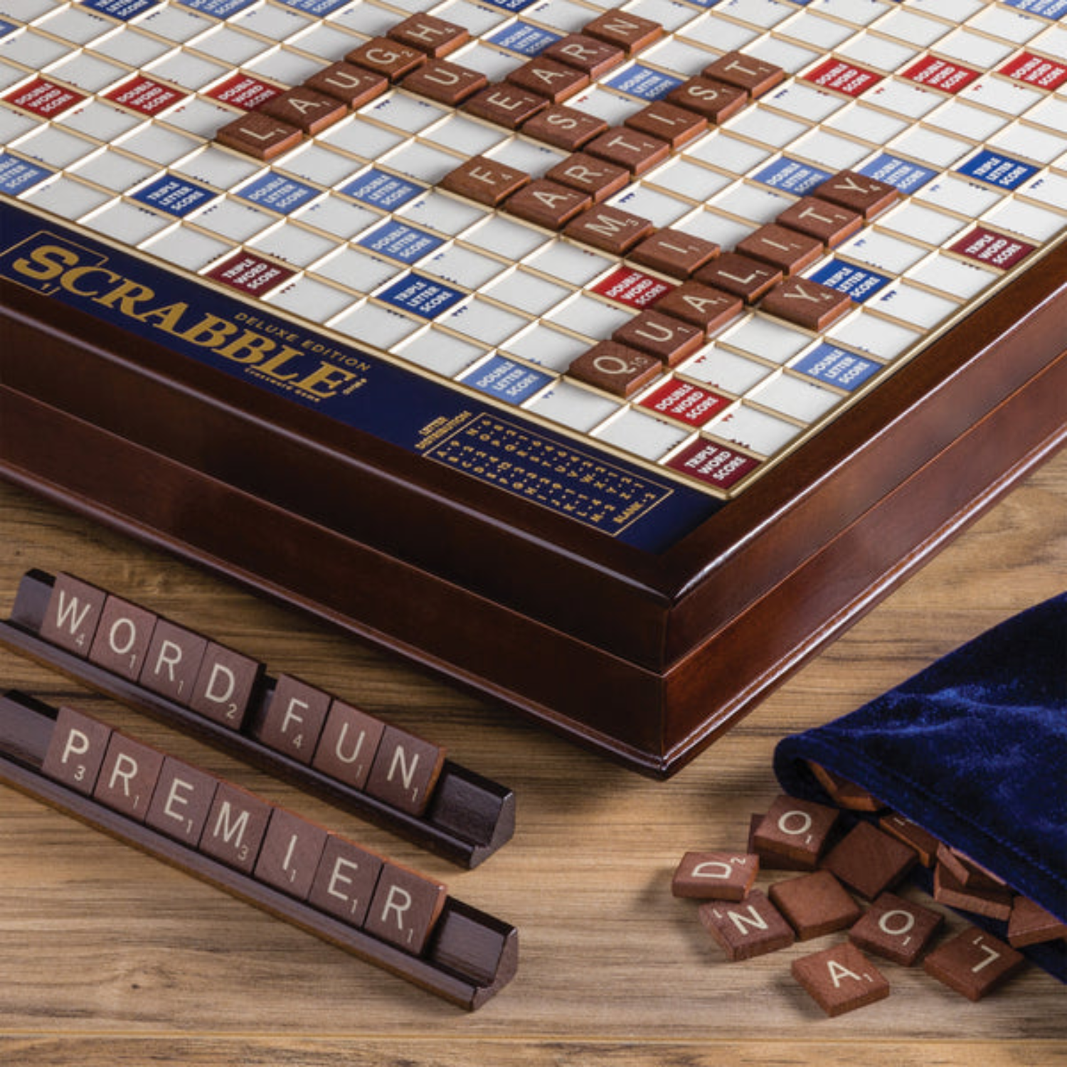 Scrabble Deluxe Wood Cabinet Edition Board Game