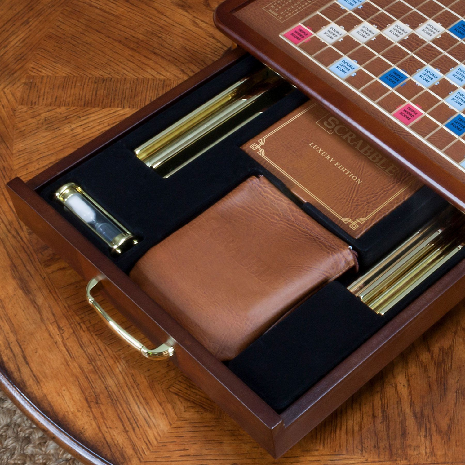 Scrabble Deluxe Wood Cabinet Game Board