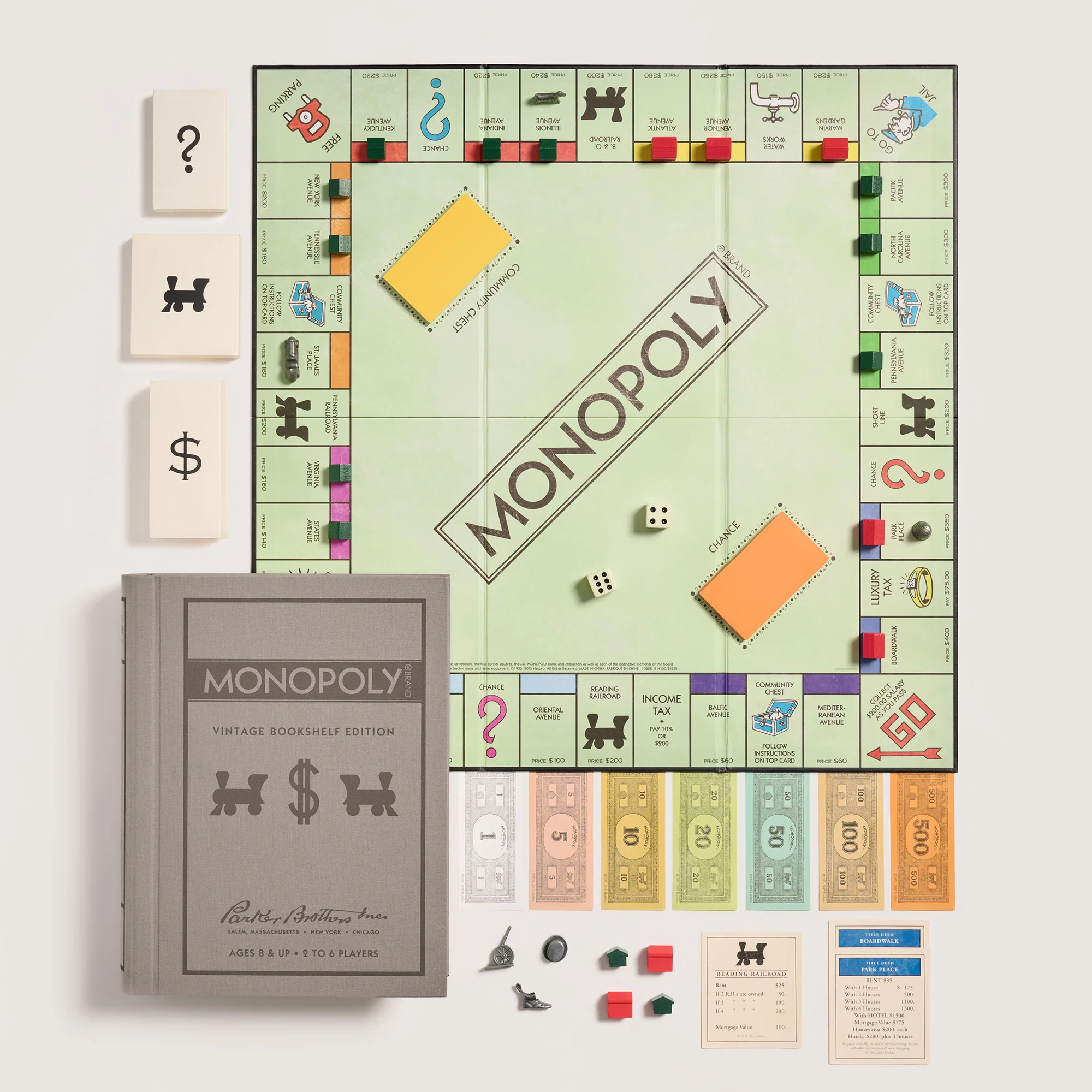Vintage Bookshelf Board Games (Set of 4) - Battleship, Monopoly, Scrabble, Sorry!