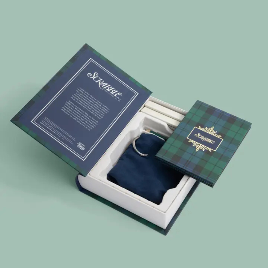 Scrabble Bookshelf Board Game - Holiday Tartan
