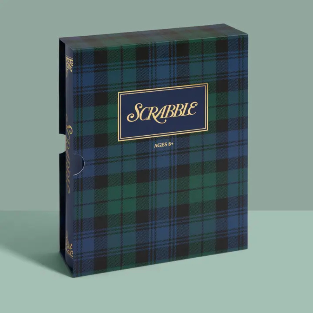 Scrabble Bookshelf Board Game - Holiday Tartan