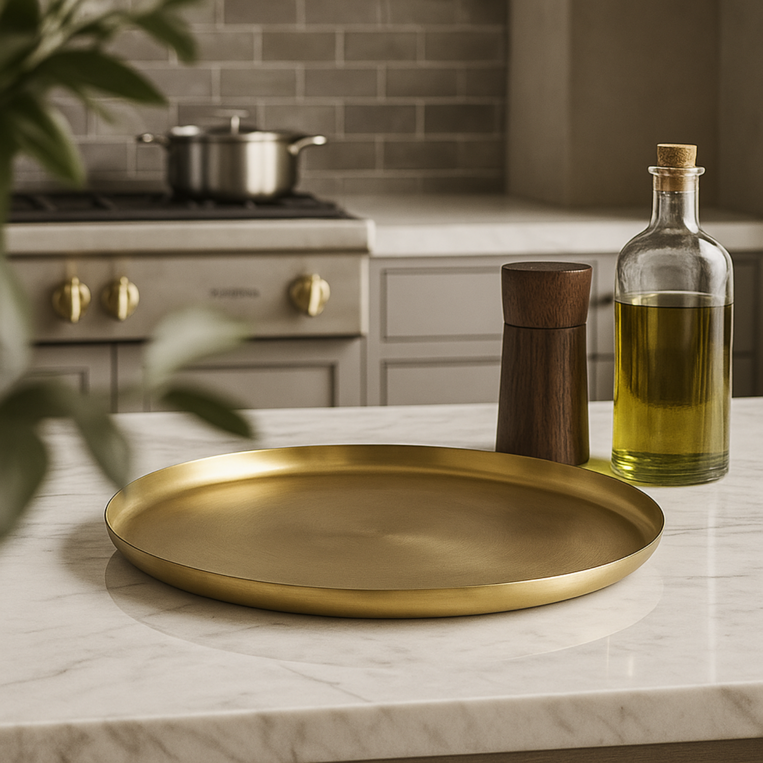 Century Brass Round Tray