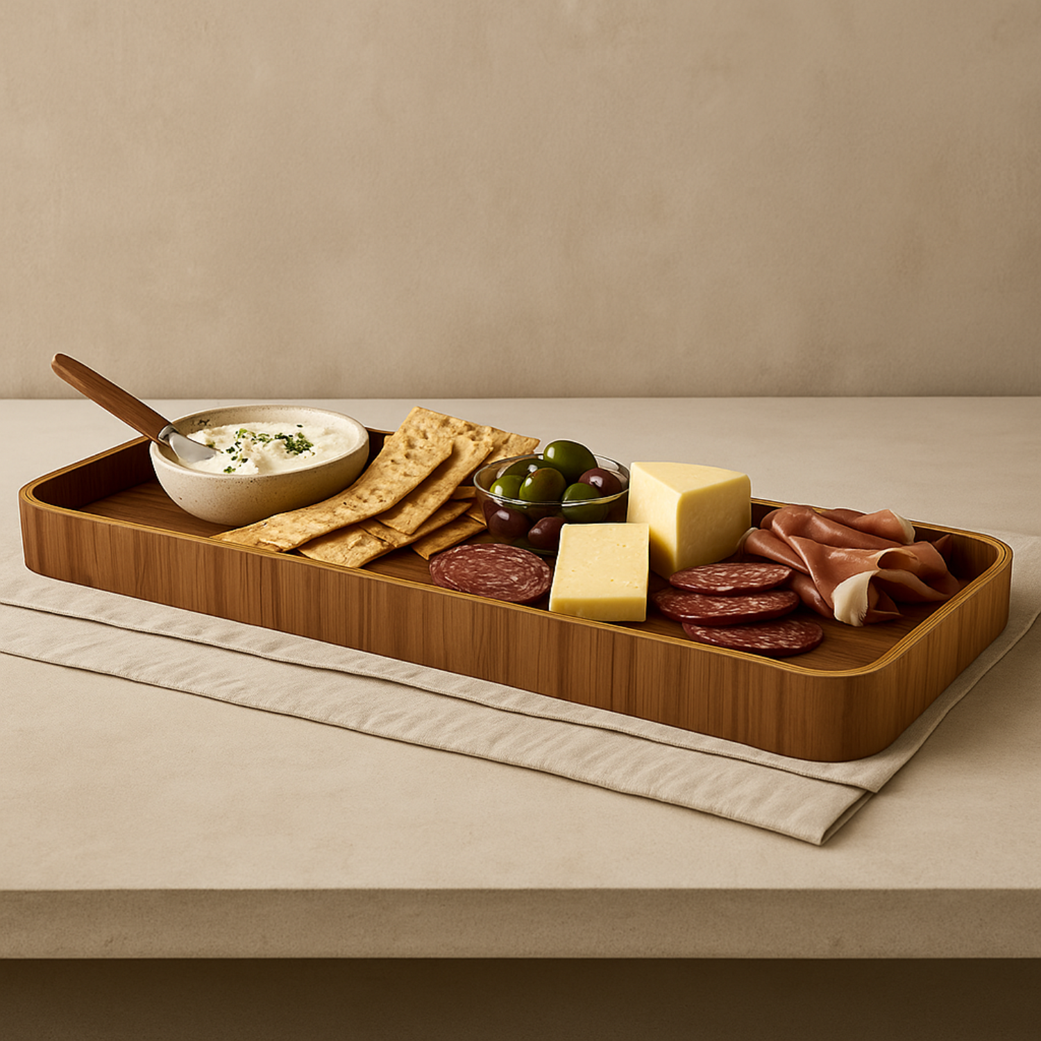 Walnut Appetizer Serving Tray
