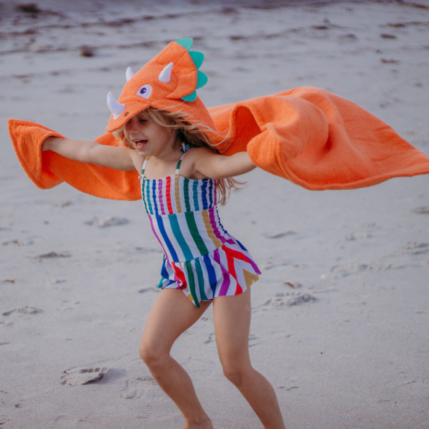 Dino Power Kids Hooded Cotton Towel (2-8 YRS)