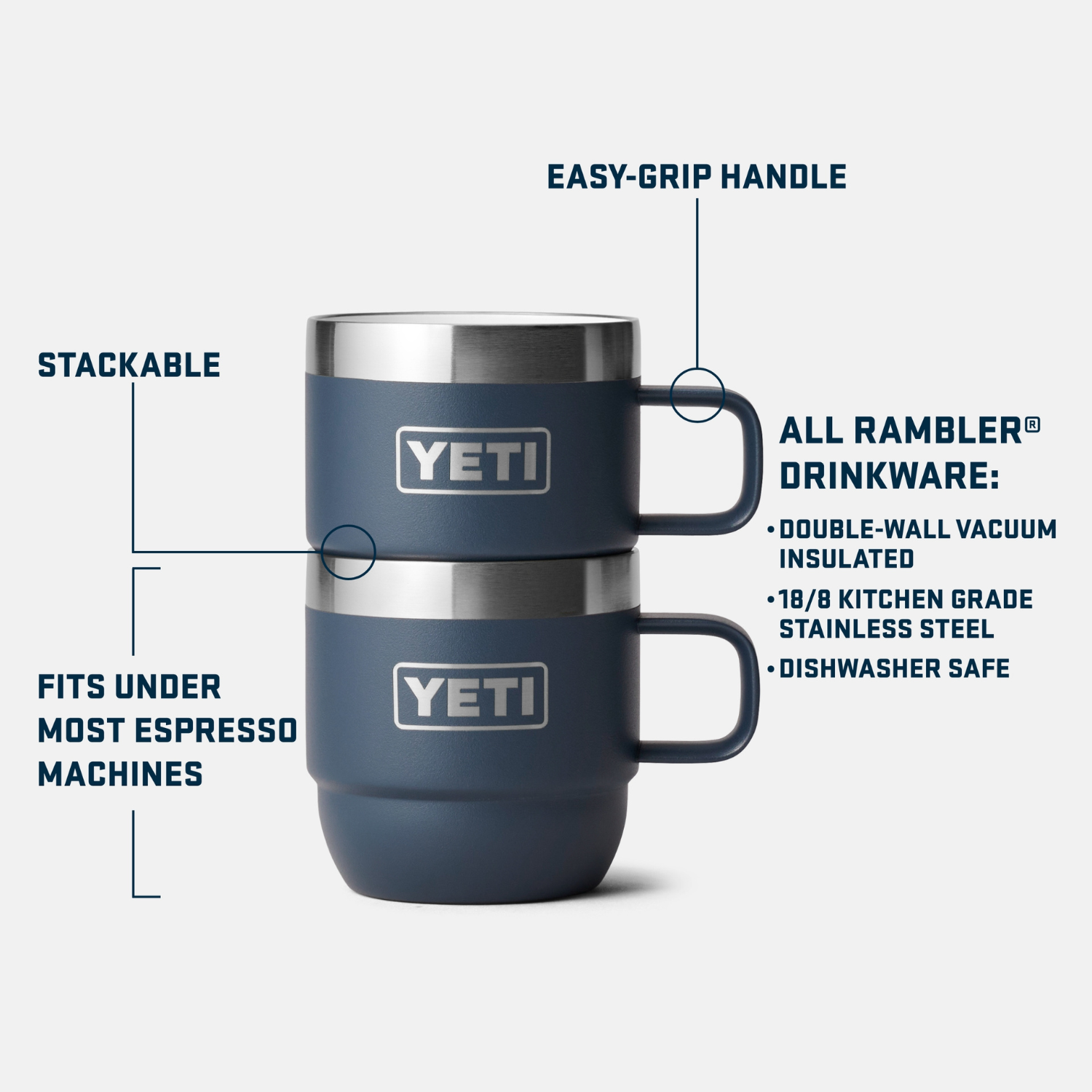 Yeti 6oz Stackable Mugs 2PK - White