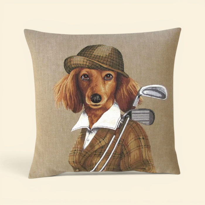 Woven Golf Country Club Cocker Spaniel Toss Pillow