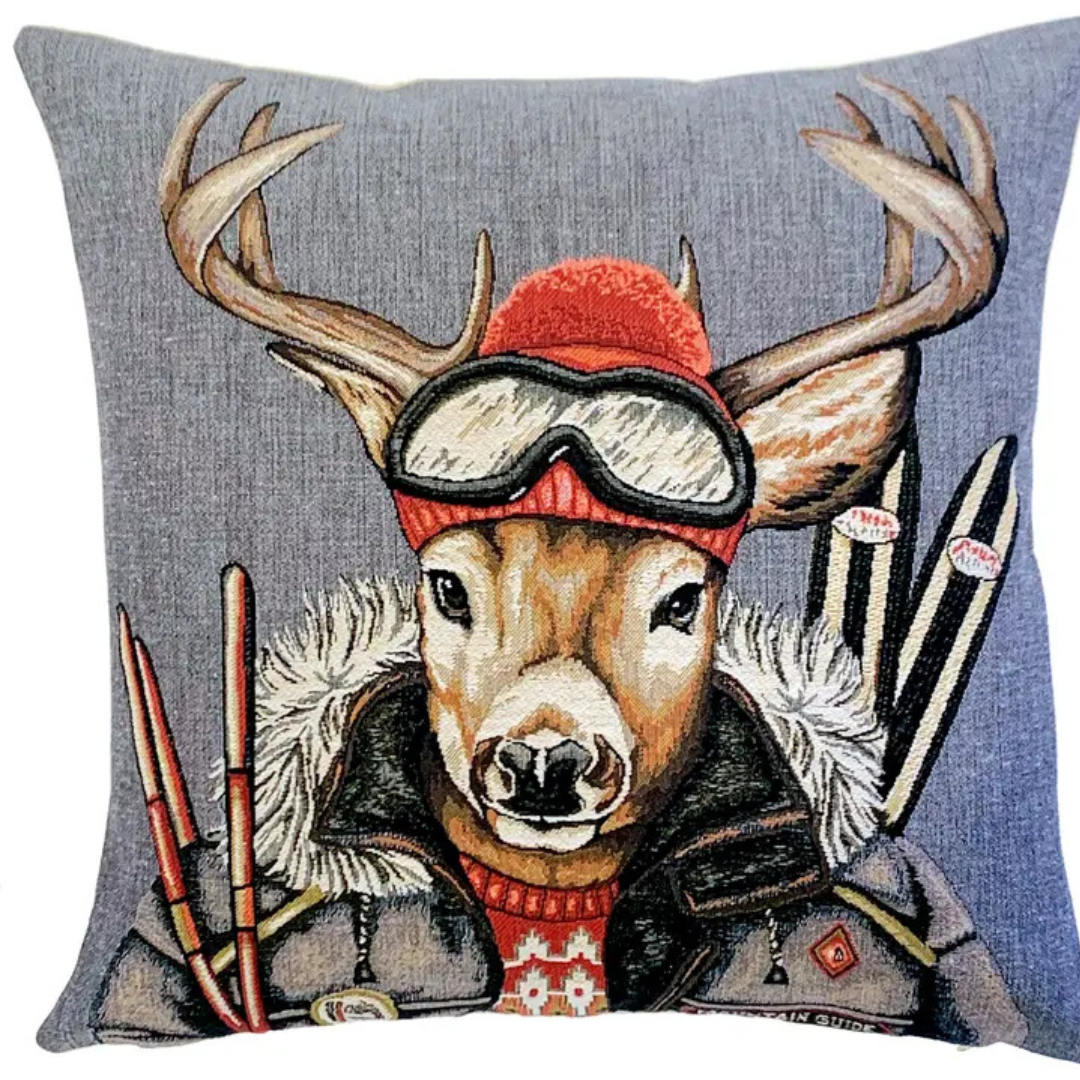 Woven Alpine Stag Toss Pillow