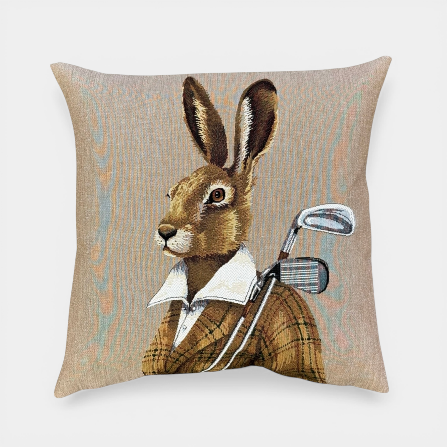 Woven Golf Country Club Hare Toss Pillow