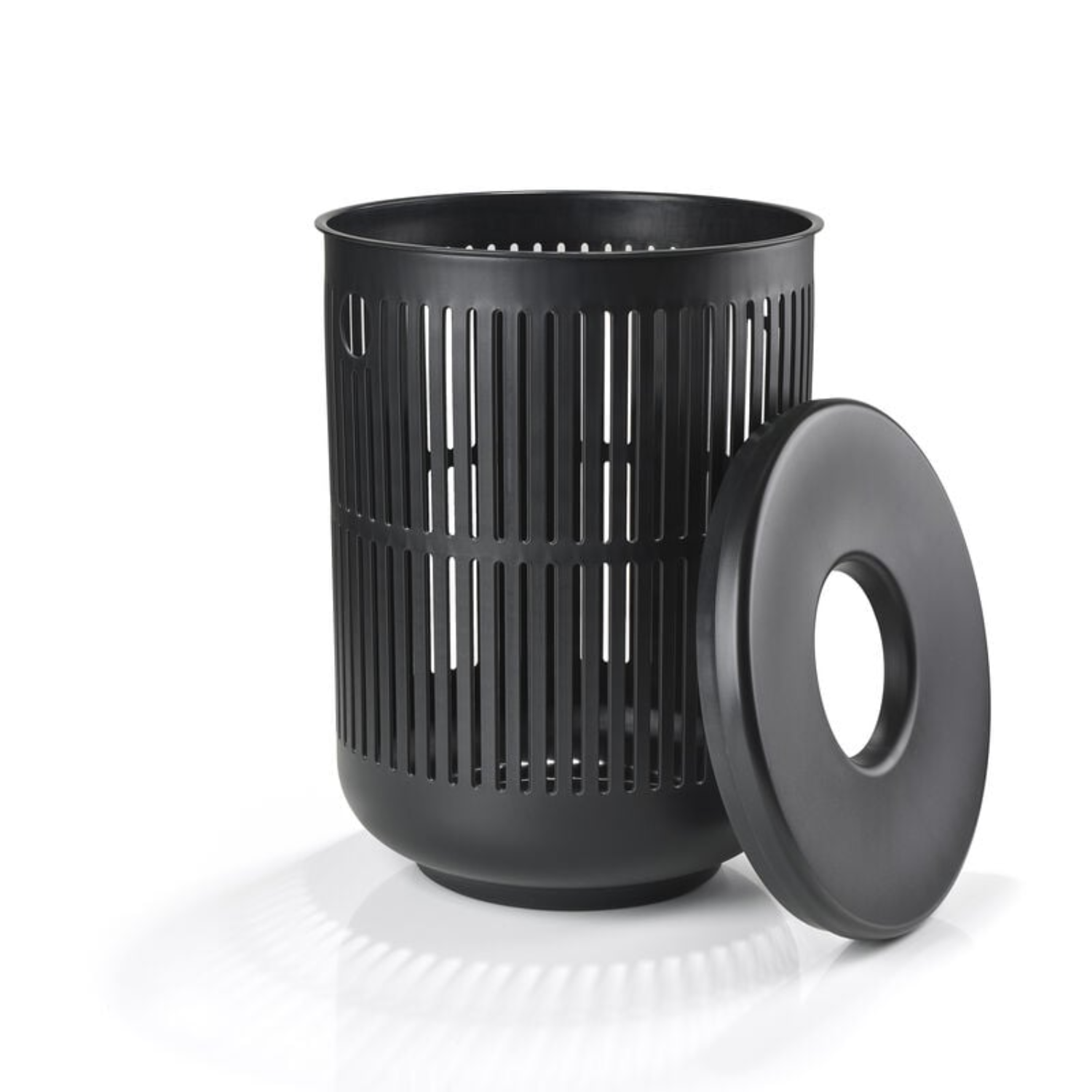 Ribe Laundry Basket w/ Lid - Black