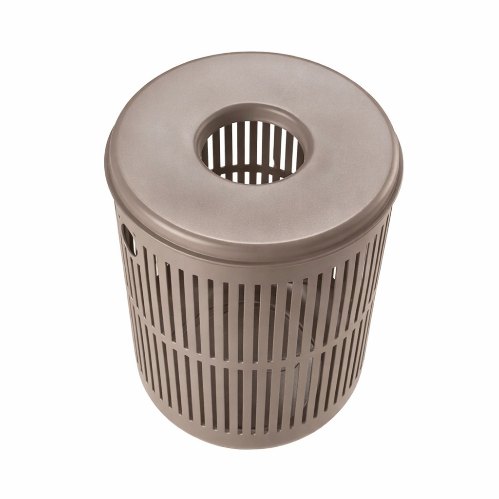 Ribe Laundry Basket W/Lid - Taupe