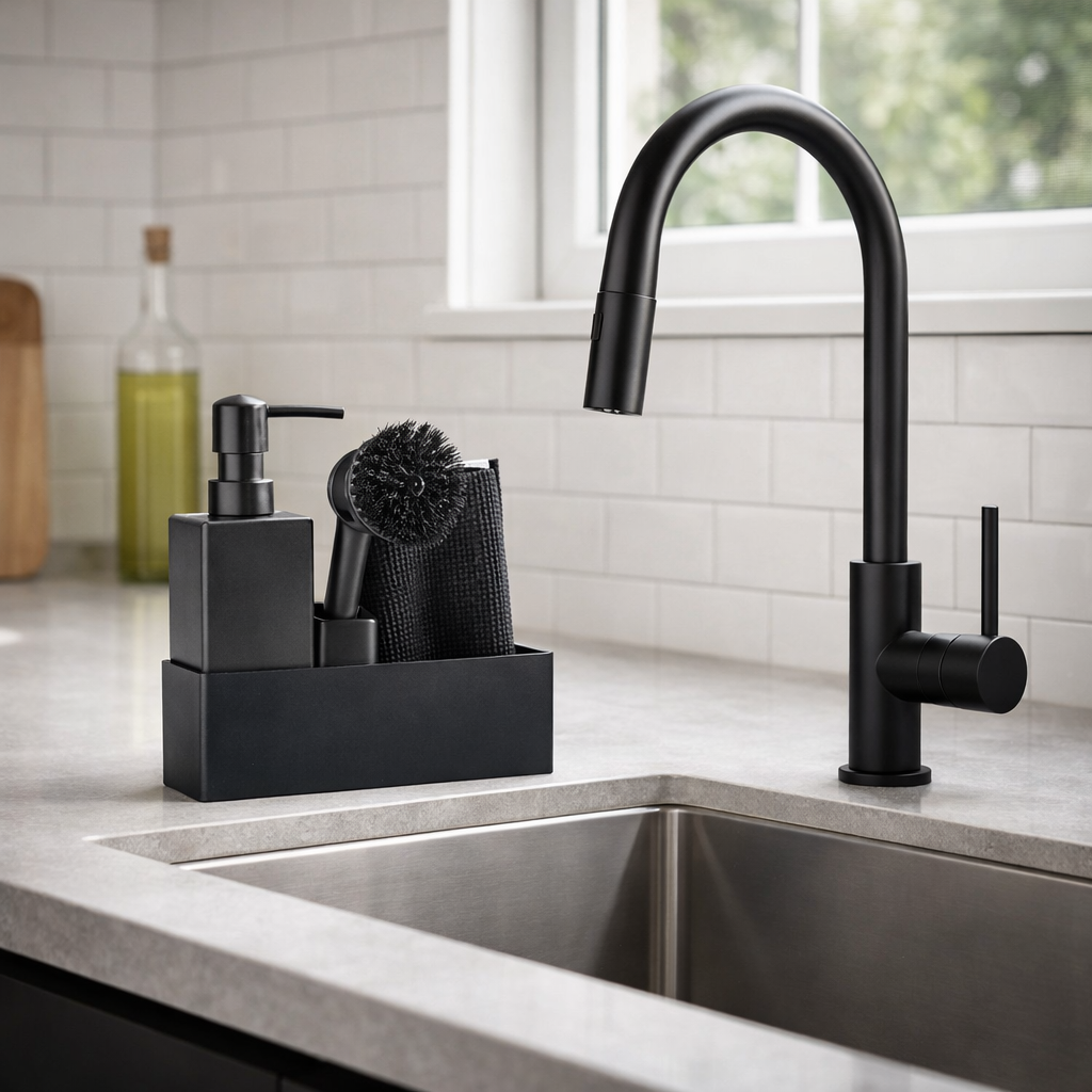 Black Dishwashing Set