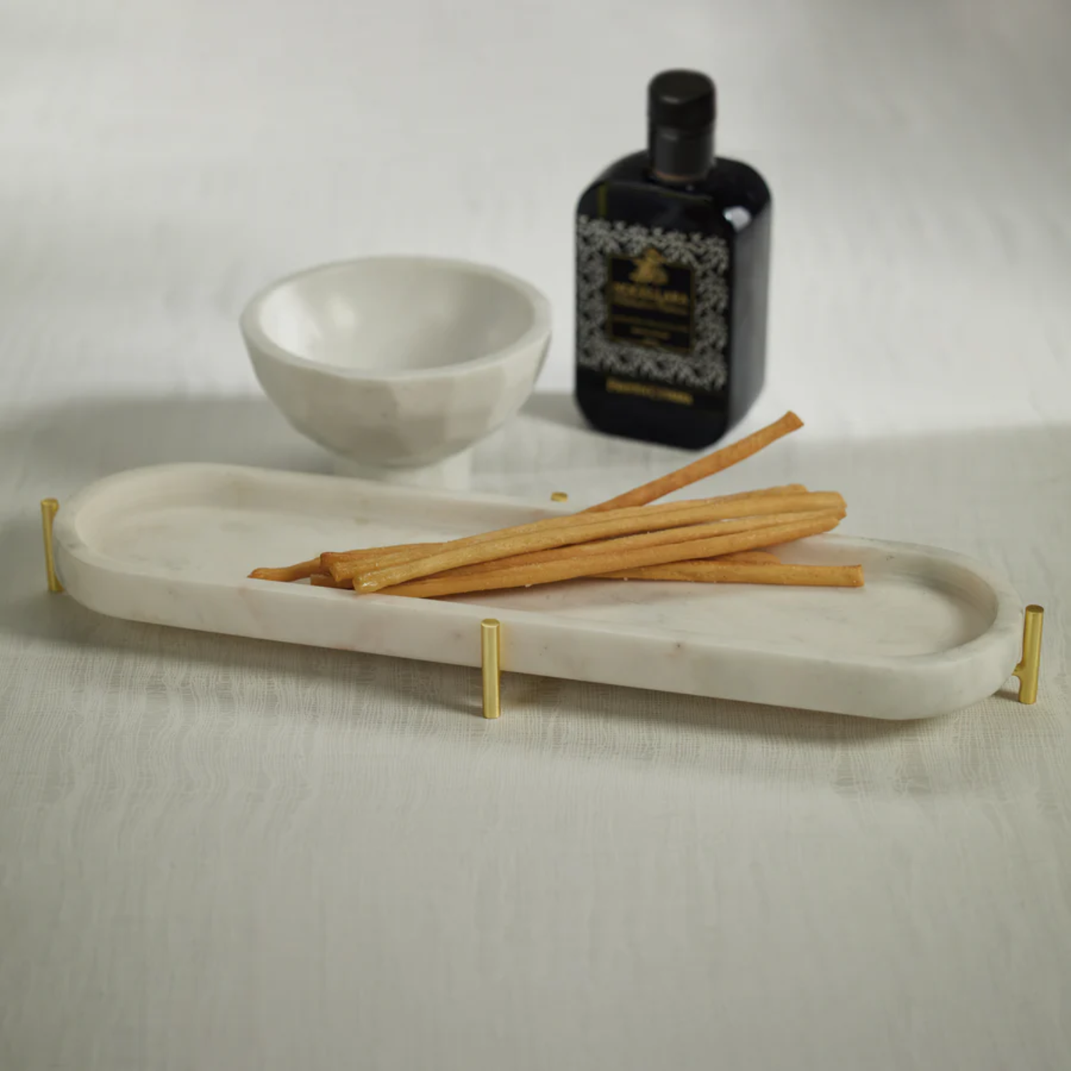 Narrow Marble Tray w/ Stand