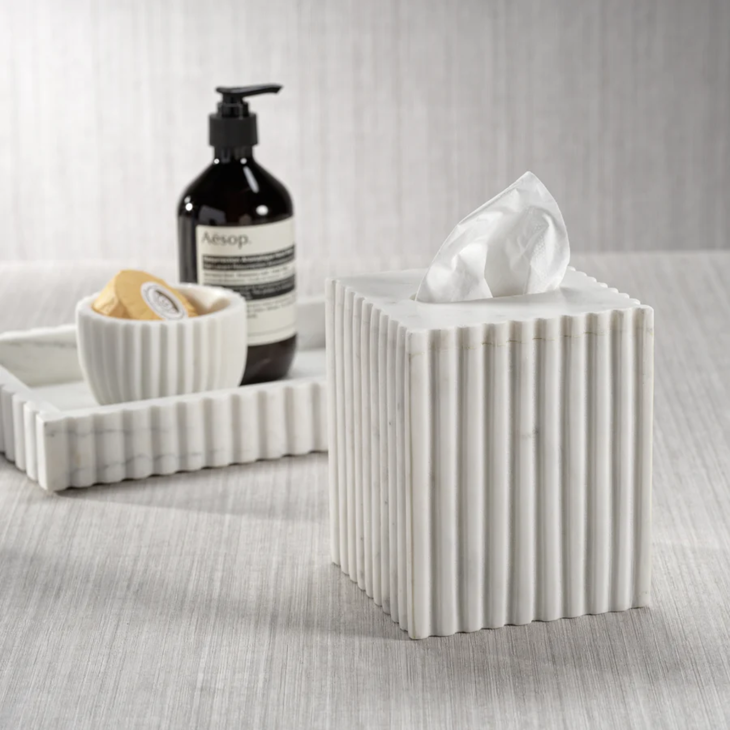 White Marble Tissue Box