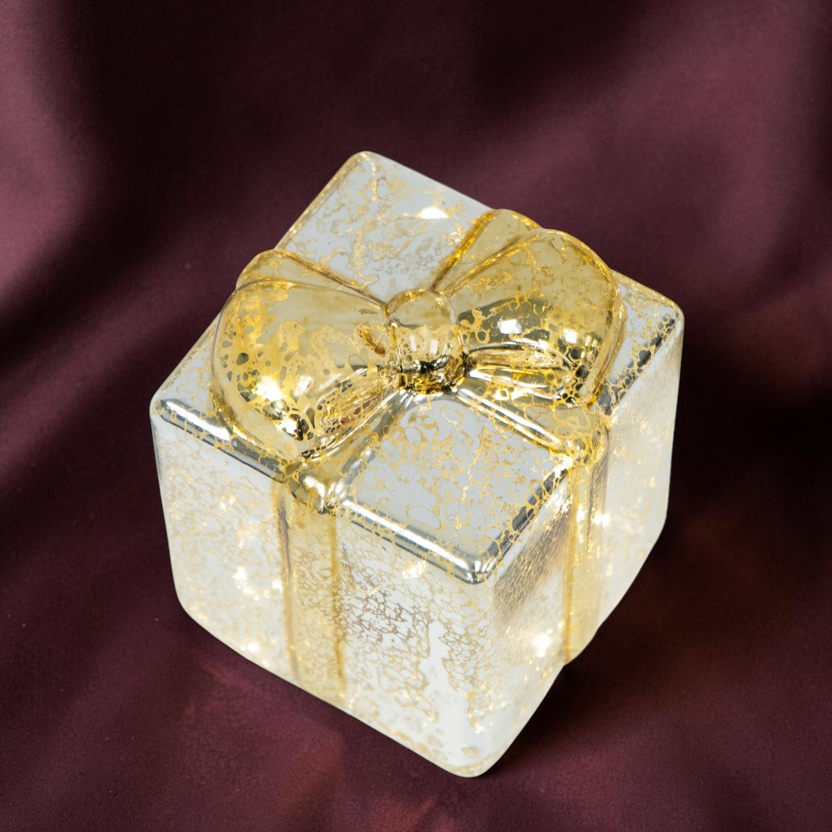 Noel Silver/ Gold Mercury Glass Light-Up Presents