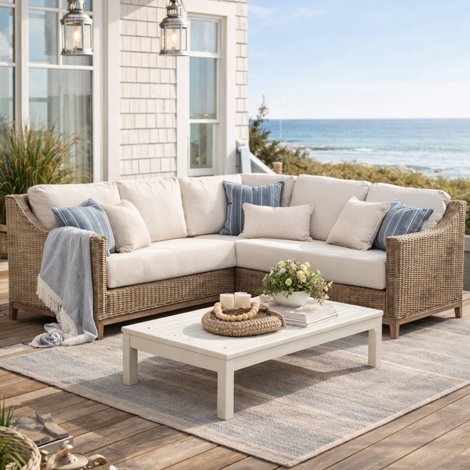 Harbour L-Shape Wicker Sectional