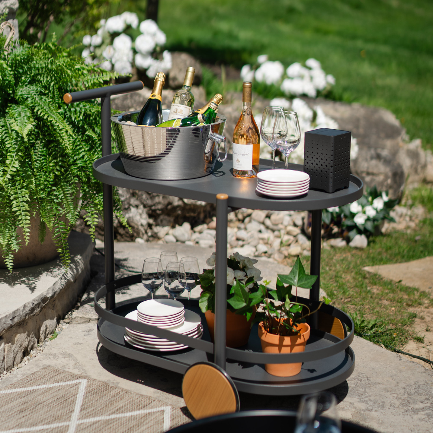 Hudson Charcoal Bar Cart