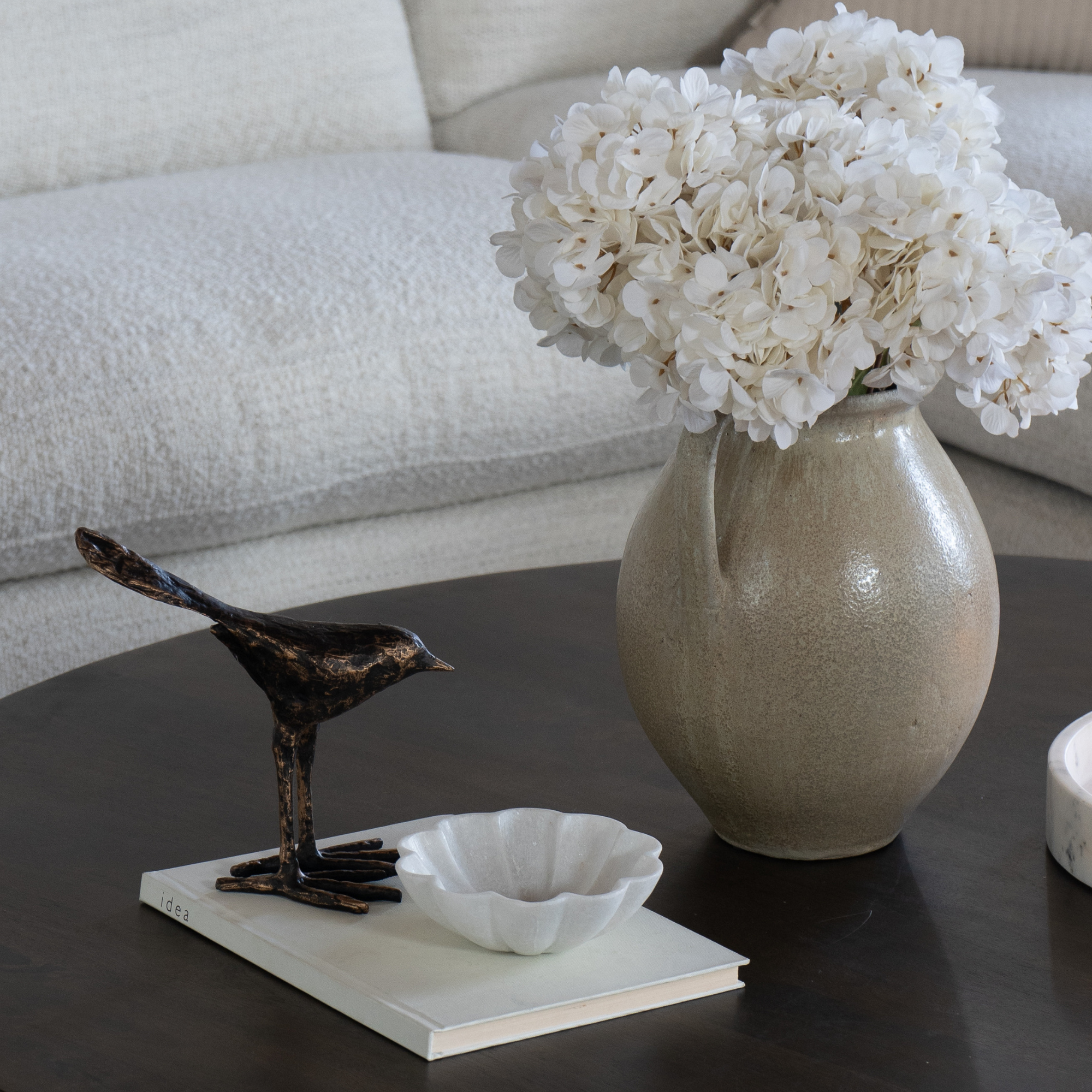 Artificial White Hydrangea Stem