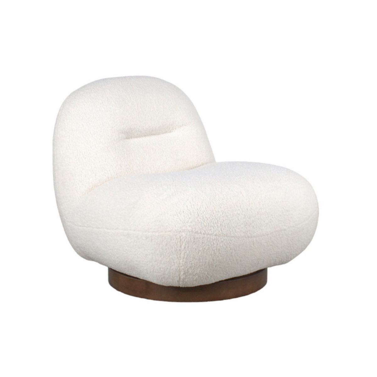 Jacques Swivel Lounge Chair - Ivory Sherpa