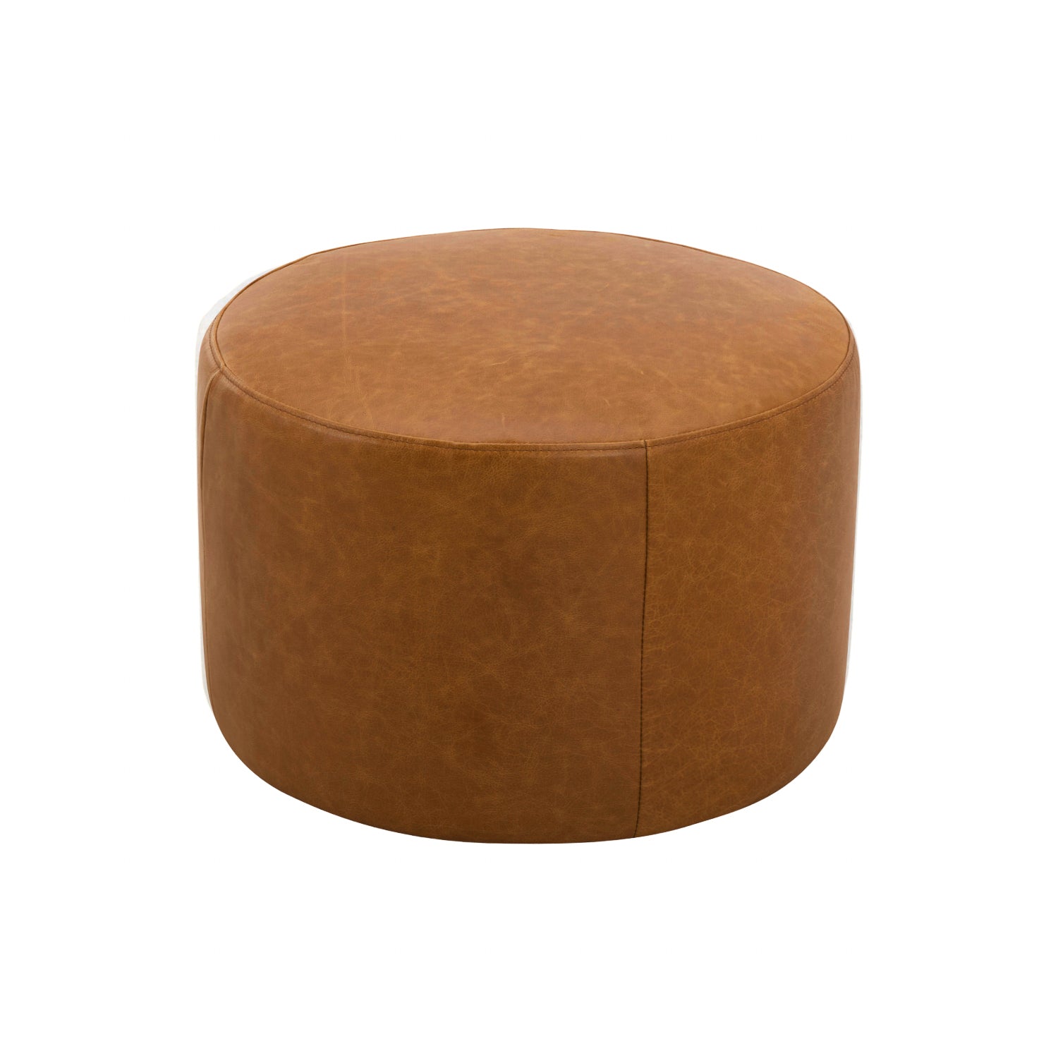 Jacques Ottoman - Distressed Cognac Leather