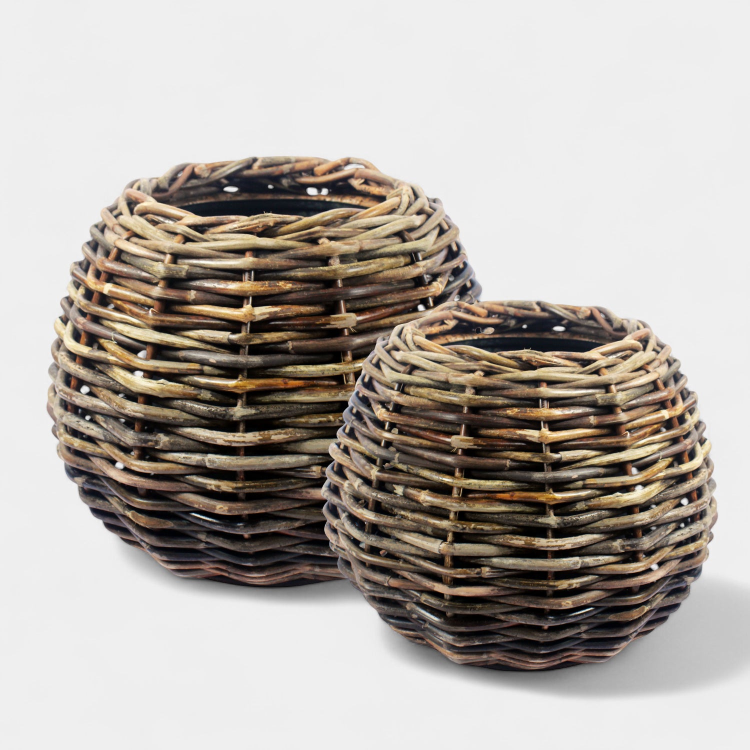 Kenora Rattan Brown Plant Baskets