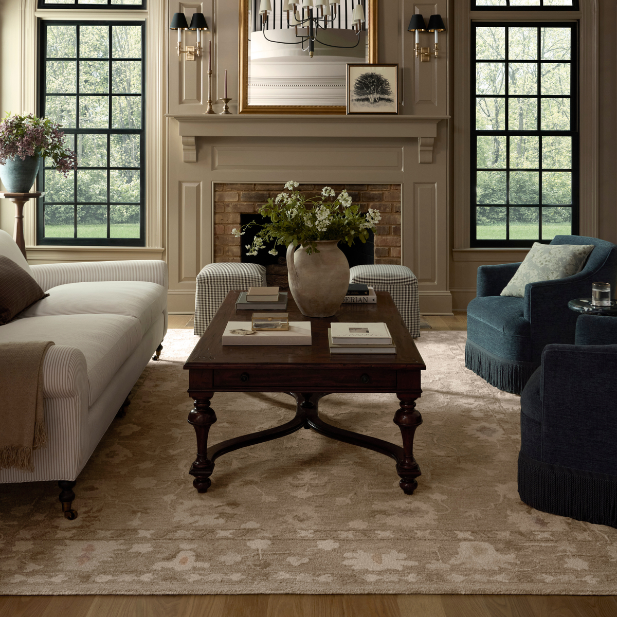 Chris Loves Julia x Loloi Dorothea Khaki/ Dove Wool Rug