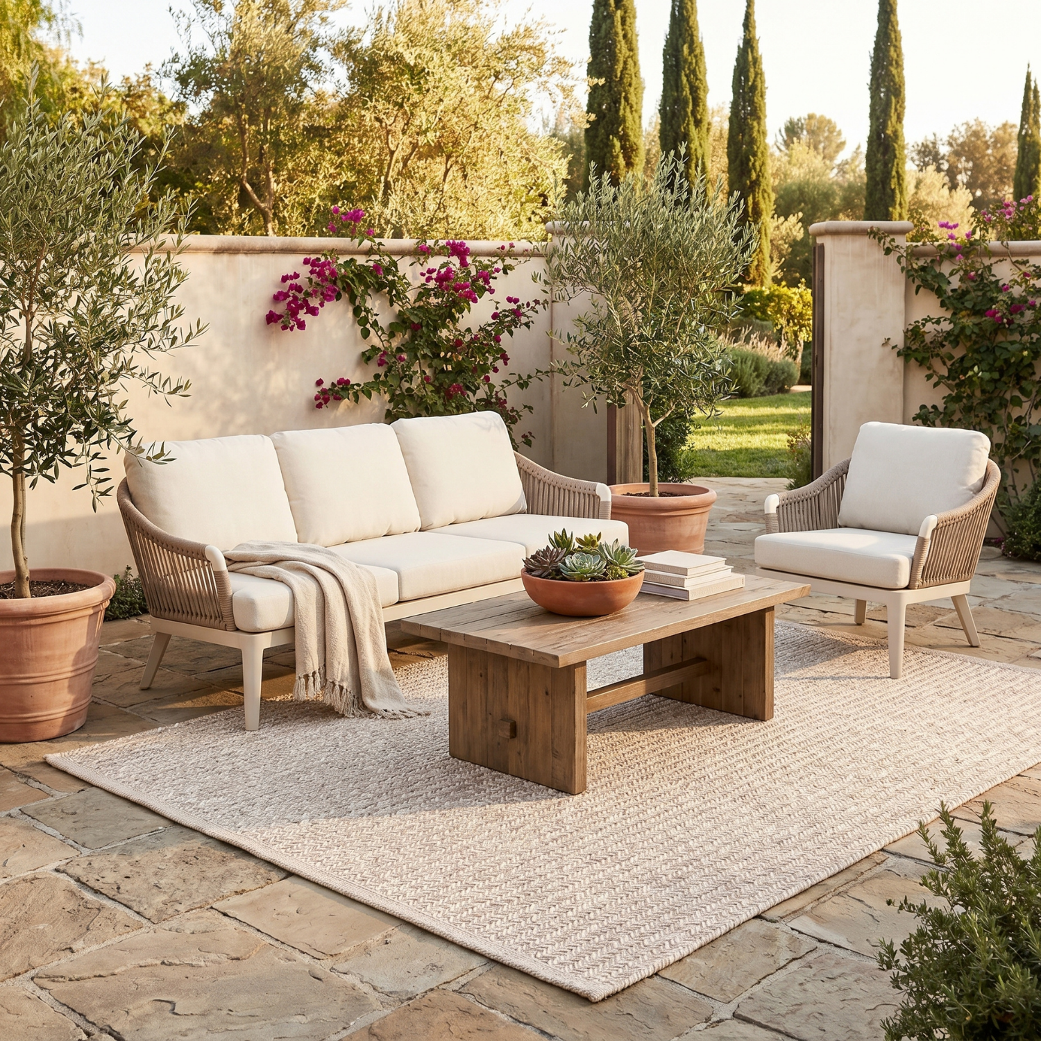 Lakeside Outdoor Textilene Rug - Oatmeal