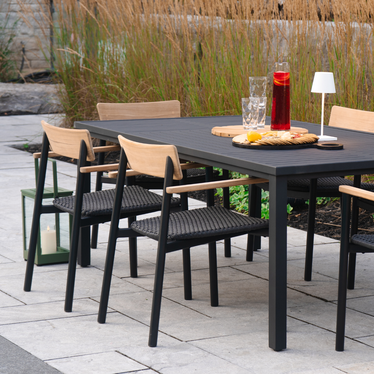 Slat Rectangular 76-102" Dining Tables - Slate Black