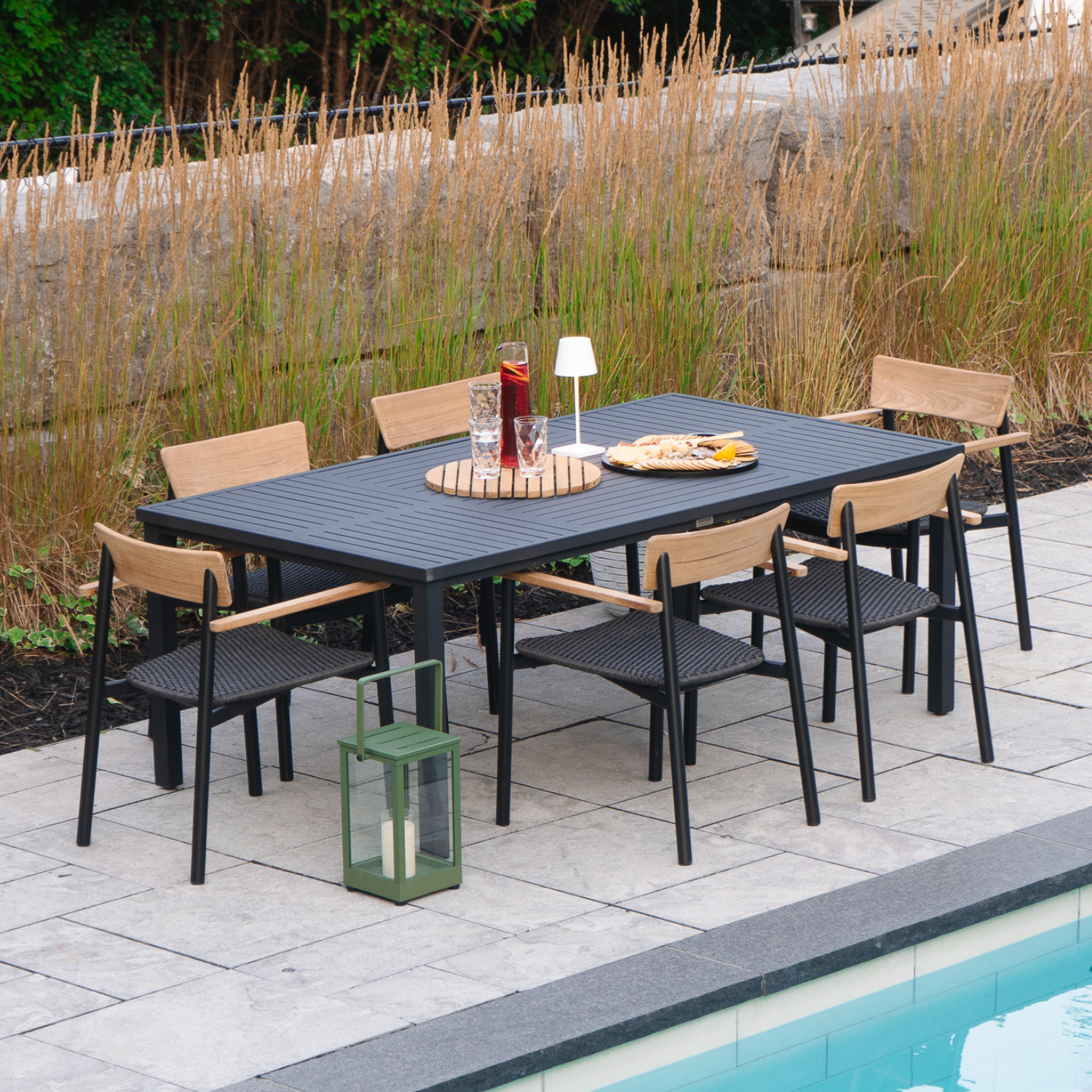 Slat Rectangular 76-102" Dining Tables - Slate Black