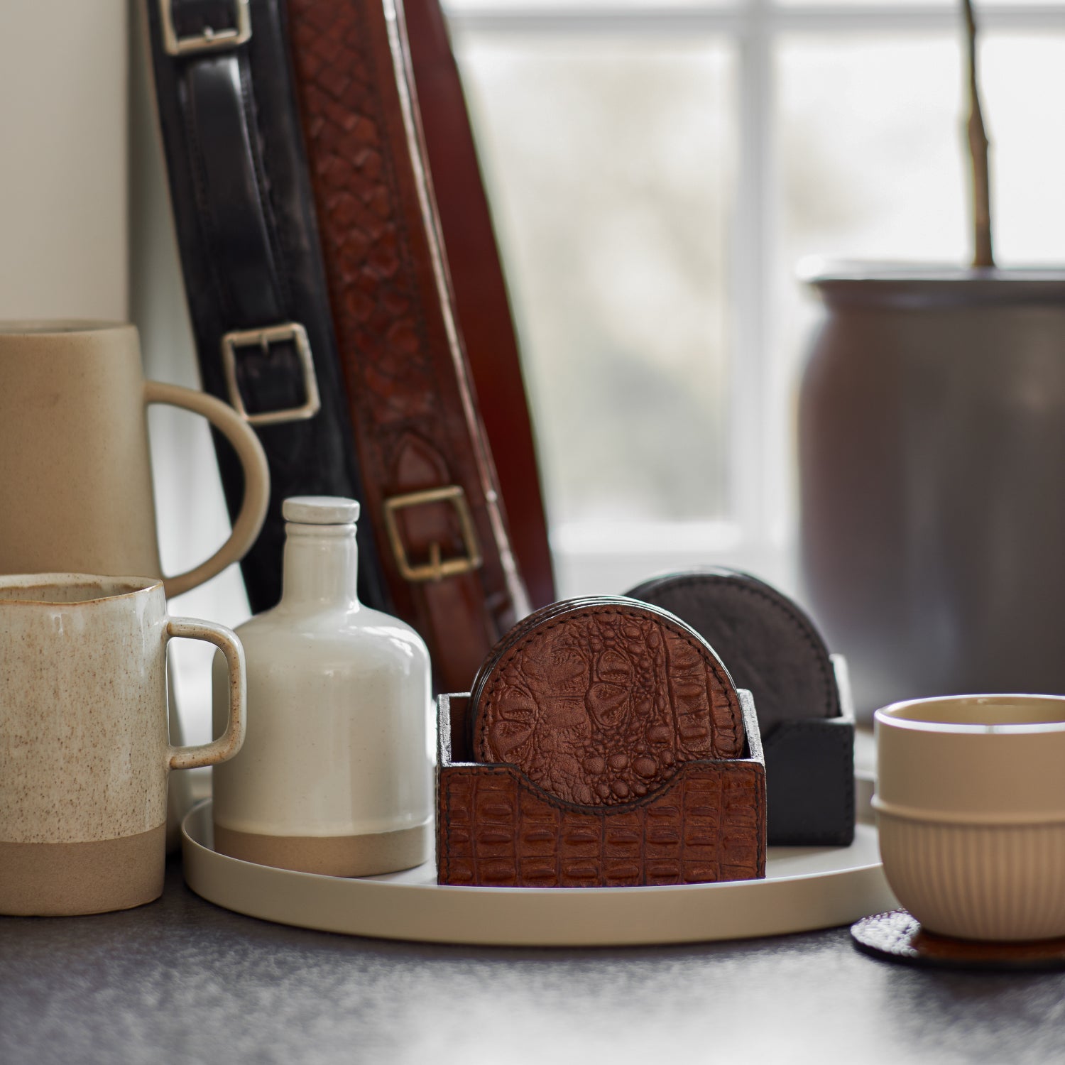 Lars Leather Coasters (Set of 6)