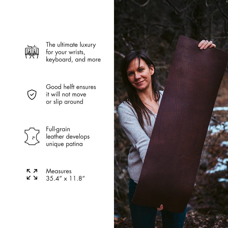 Leather Keyboard Deskpad - Heritage Brown