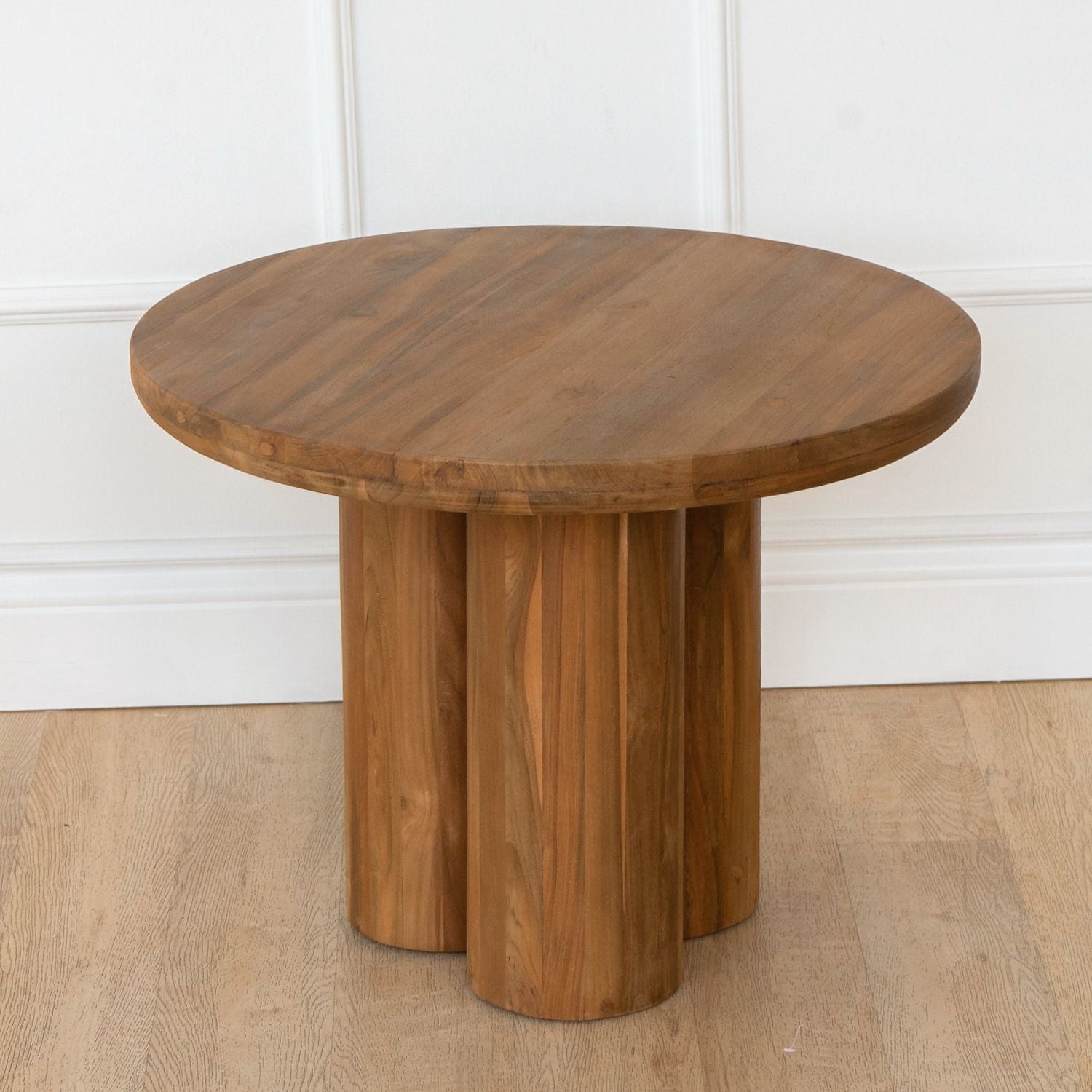 Lotus 24" Indoor Round Teak Side Table