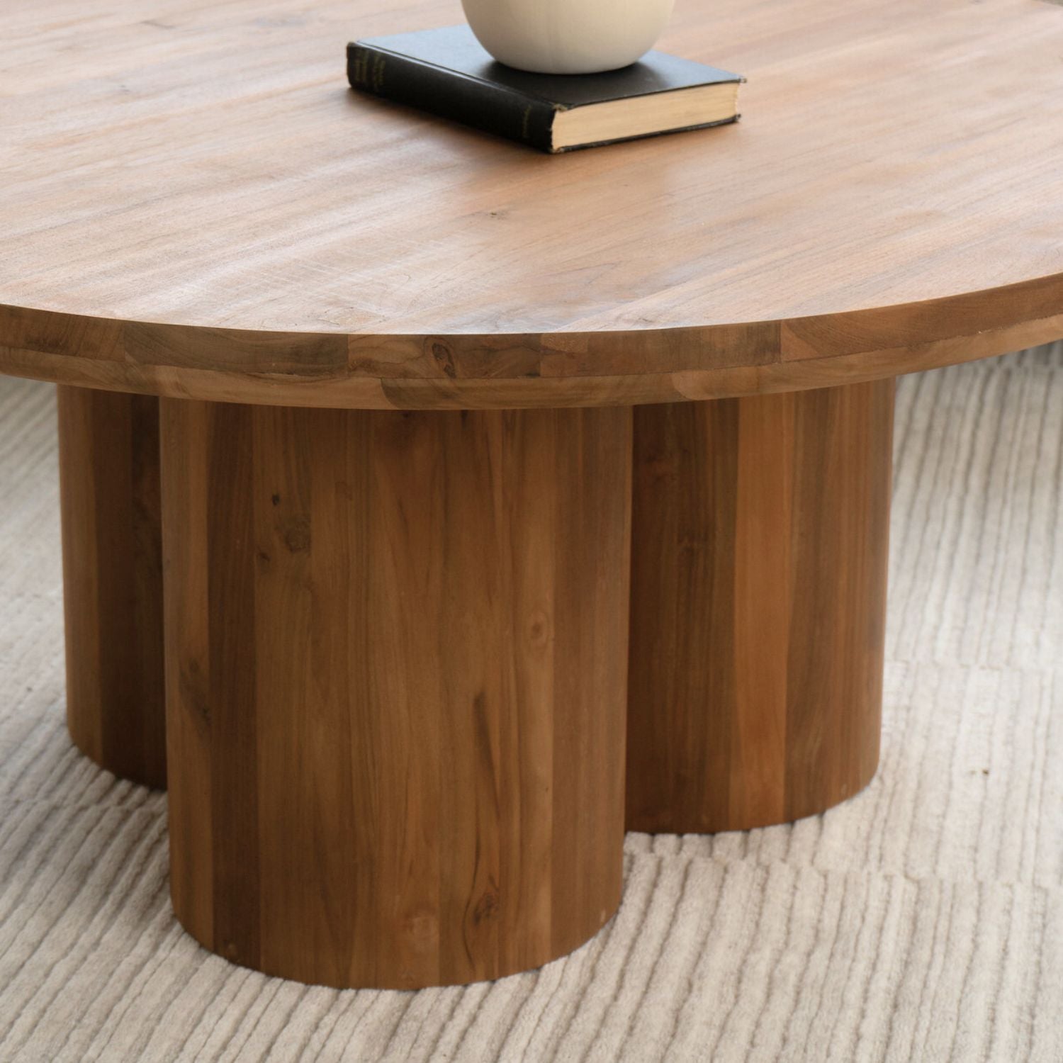 Lotus 39" Indoor Round Teak Coffee Table