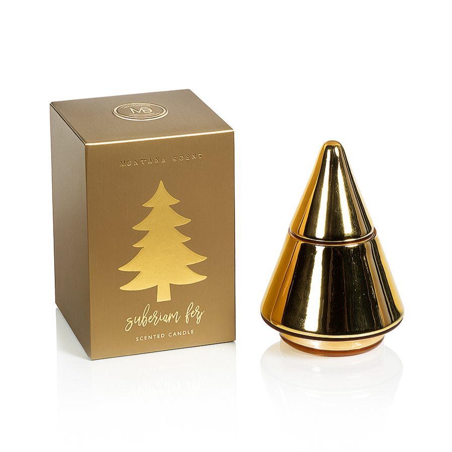 Tree Jar Gold 4.05OZ Candle | Siberian Fir
