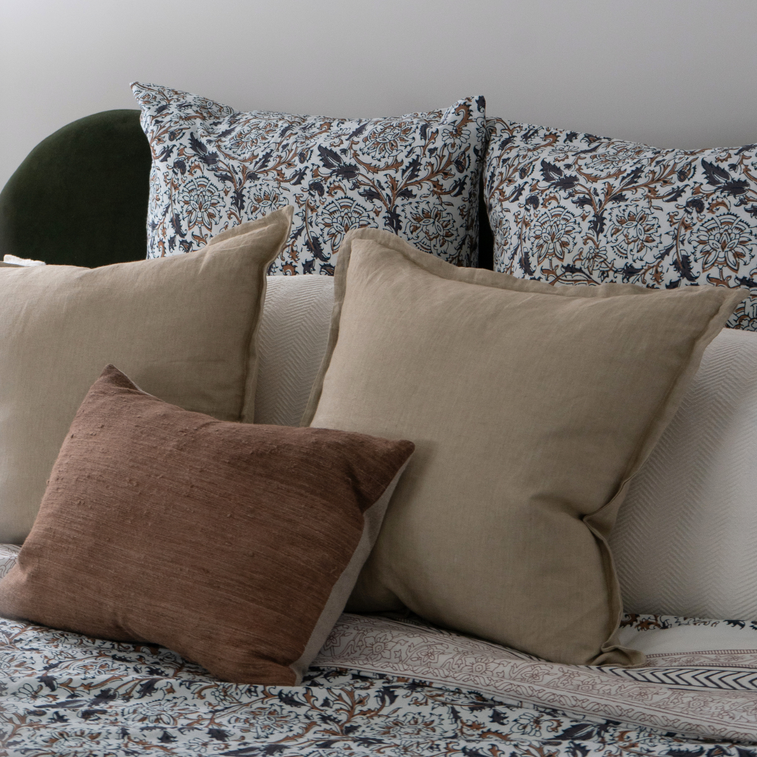 Muted Natural Linen Toss Pillow