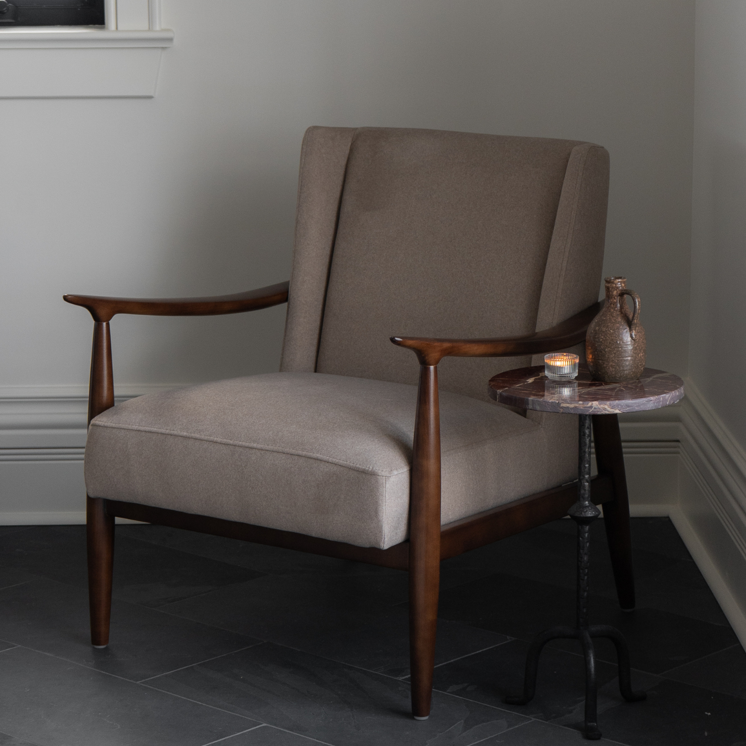 Nevis Lounge Chair - Sand Matte Velvet