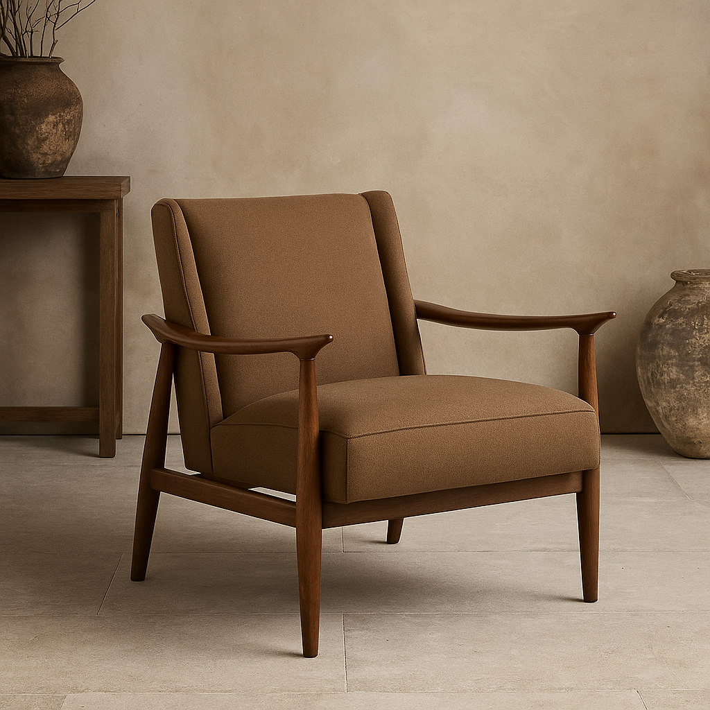 Nevis Lounge Chair - Tawny Brown Matte Velvet
