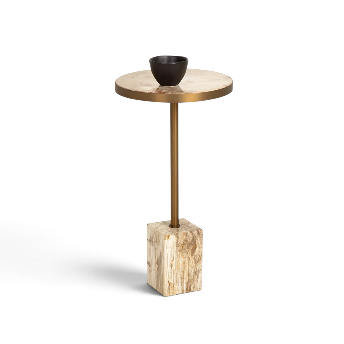 Palazzo Round Wood Side Table - Brown