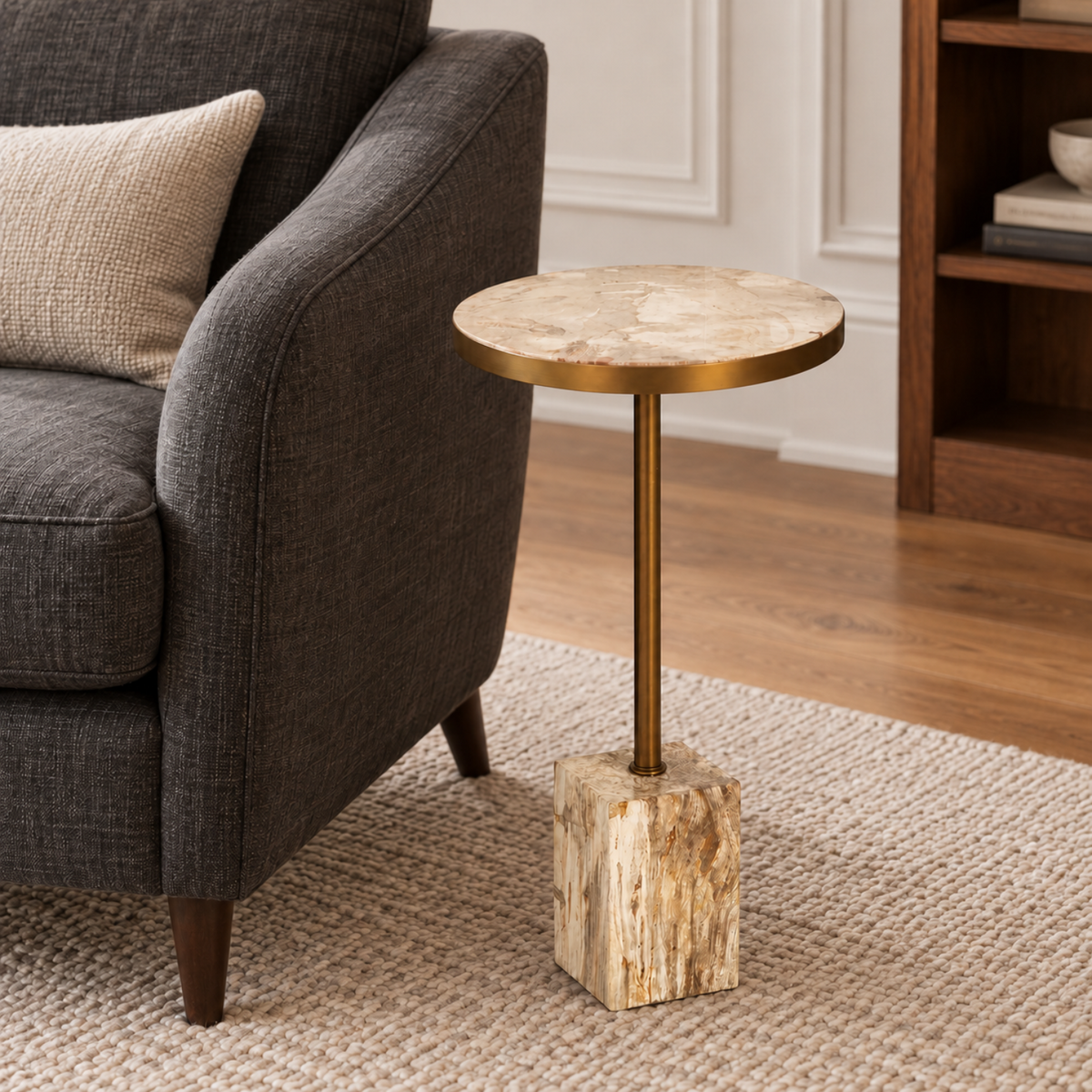 Palazzo Round Wood Side Table - Brown