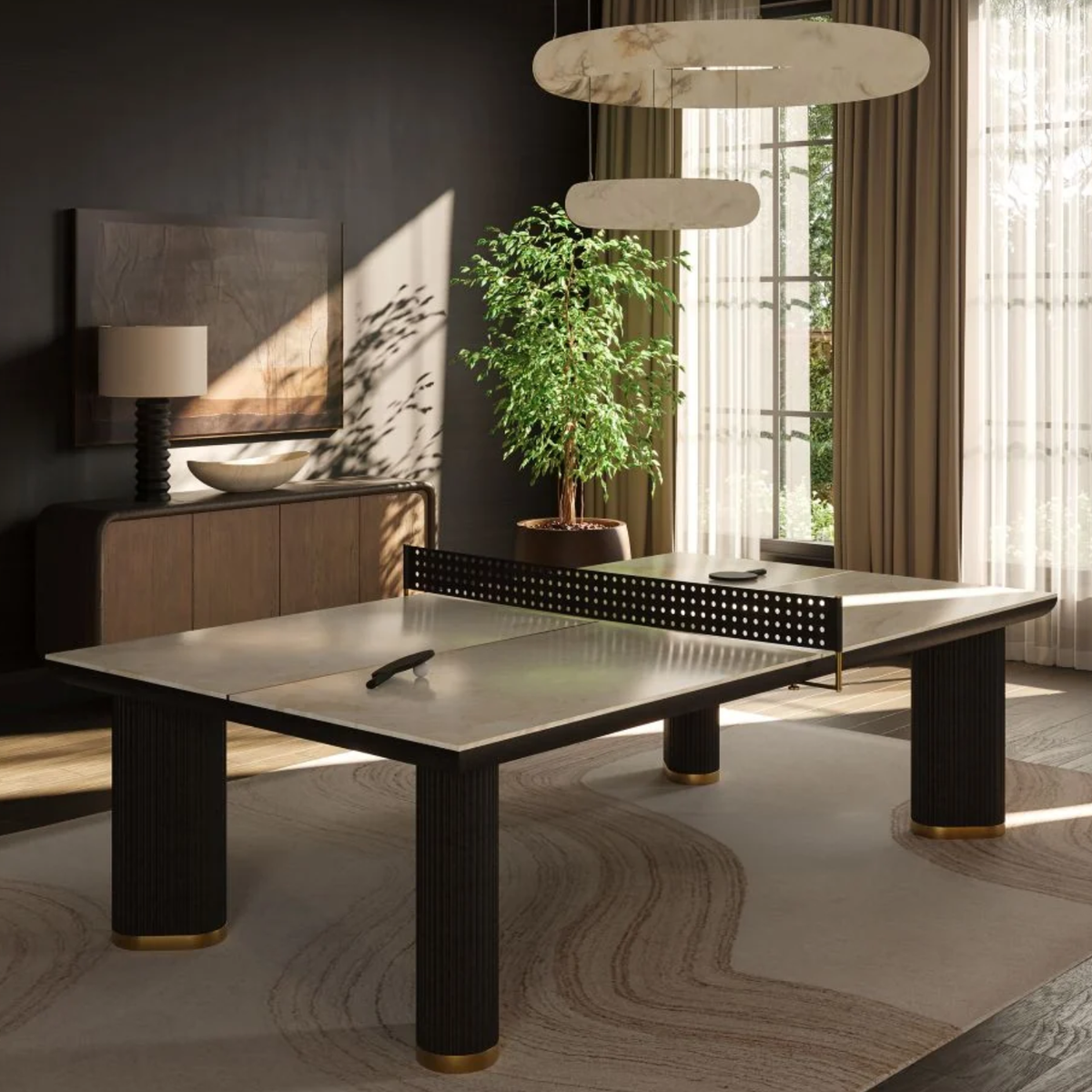 Belmont Ping Pong Game Table - Cappuccino Marble