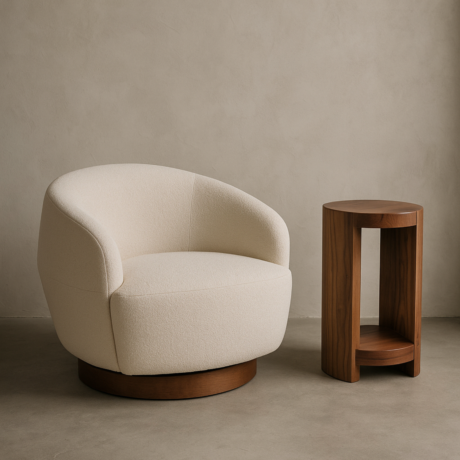 Pod Swivel Lounge Chair - Mellow Ivory