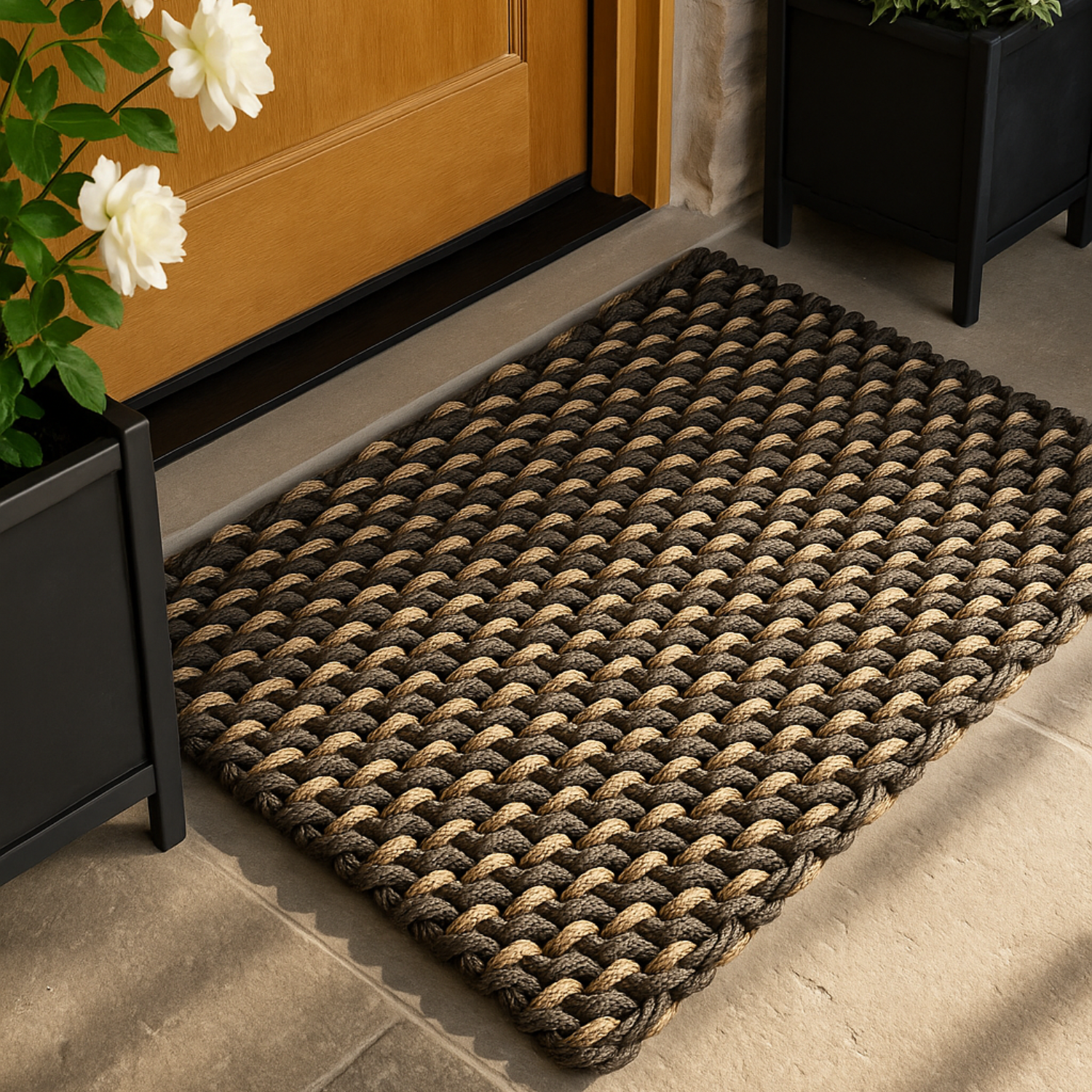 Sand & Charcoal Rope Doormat