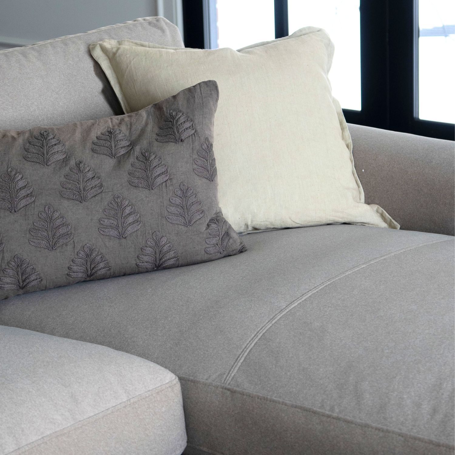 Charlestown 124" Chaise Sectional - Crypton® Nomad Snow