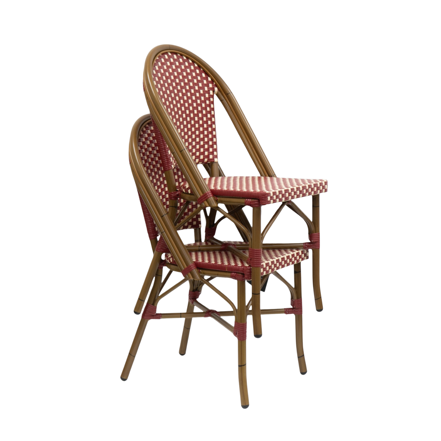Paris Wicker Side Chair - Bordeaux/Ivory
